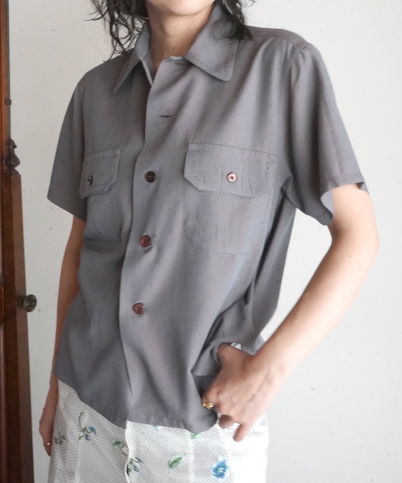 フミカウチダ　グレートップス FUMIKA＿UCHIDA＞Chambray short sleeve shirt | MAKES ONLINE STORE