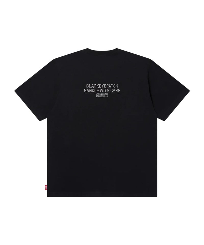 BlackEyePatch＞RHINESTONE GRAYSCALE HWC LABEL TEE | MAKES ONLINE STORE
