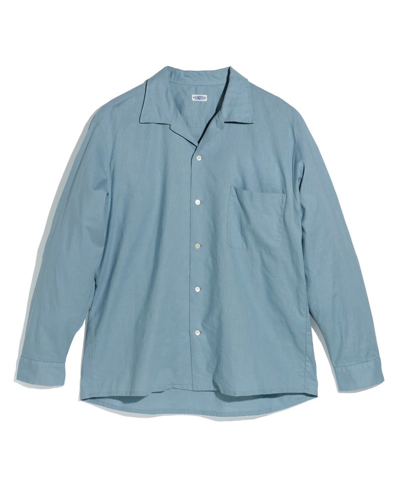 ＜FOUNDOUR＞COTTON LINEN OPEN COLLAR SHIRT