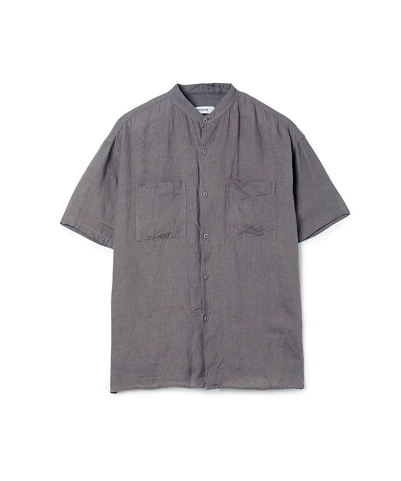 nonnative＞OFFICER STAND COLLAR S/S SHIRT LINEN CANVAS | MAKES