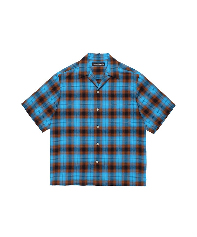 トップス WACKO MARIA OMBRE CHECK OPEN SHIRT WACKO MARIA＞OMBRE CHECK OPEN COLLAR SHIRT S/S (TYPE-2) | MAKES