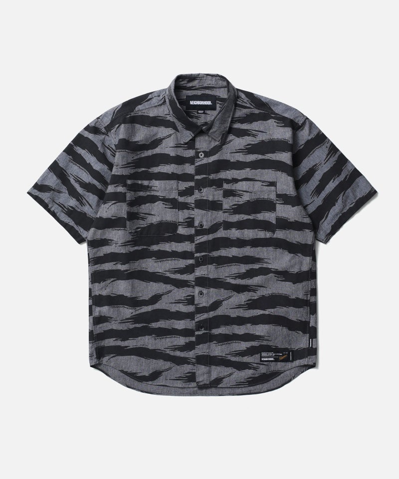 00s NEIGHBORHOOD 半袖 シャンブレーシャツ XL NEIGHBORHOOD＞CAMO PATTERN CHAMBRAY SHIRT SS | MAKES ONLINE STORE