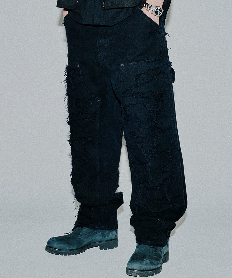 BlackEyePatch＞DESTROYED DOUBLE KNEE PAINTER PANTS | MAKES ONLINE