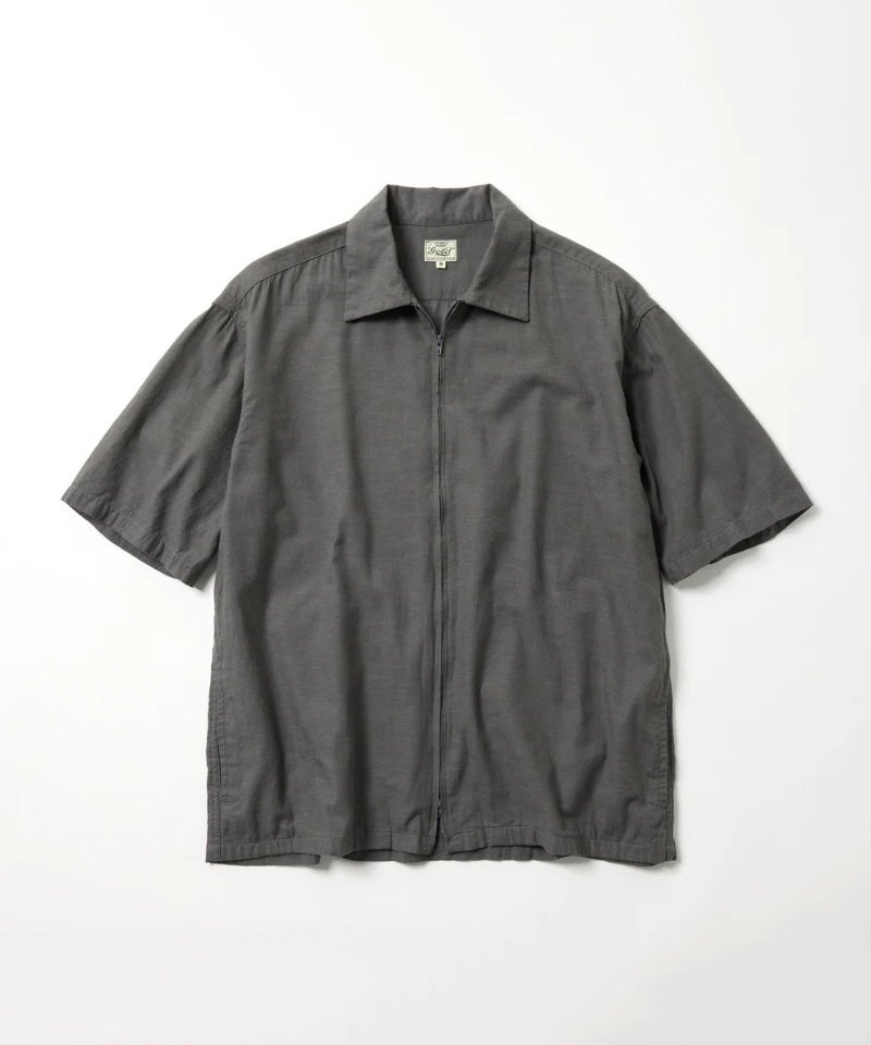 ＜GOLD＞VAT DYE CHAMBRAY S/S ZIP SHIRT