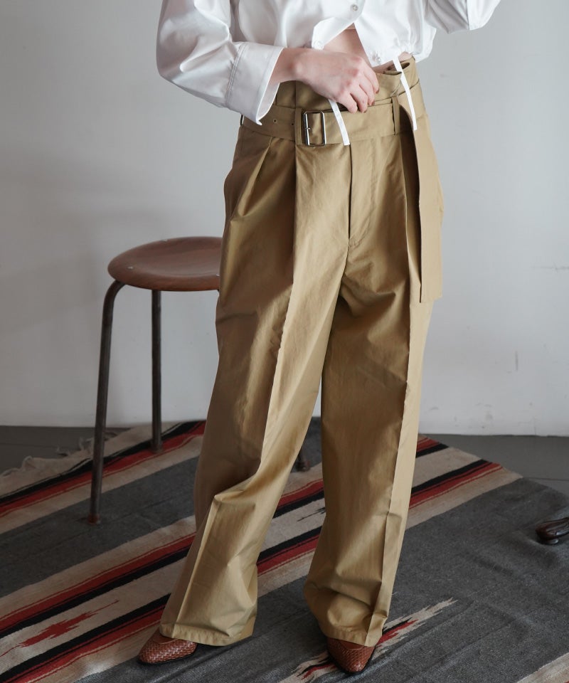 ＜CINOH＞TUCK BELT PANTS