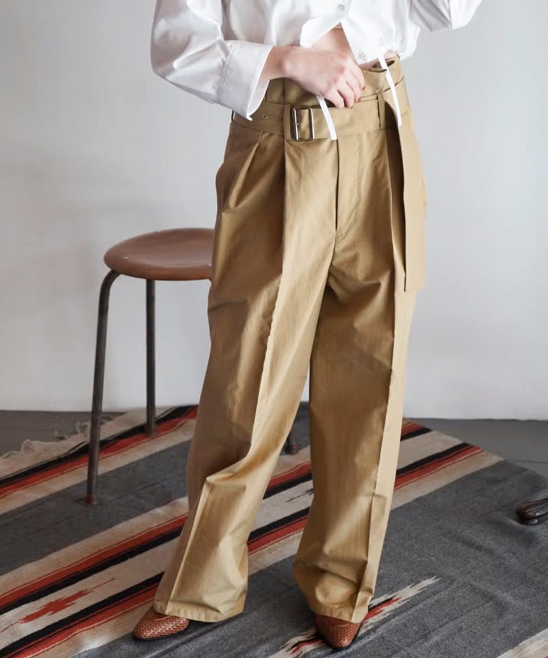 ＜CINOH＞TUCK BELT PANTS
