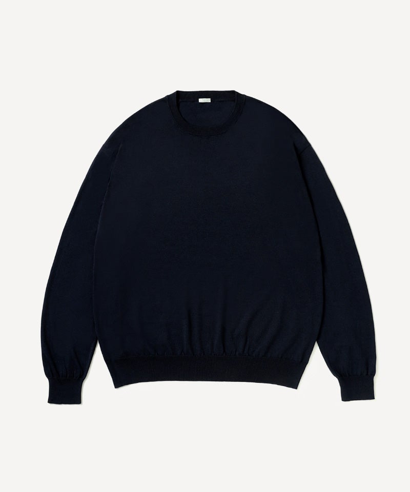 A.PRESSE＞Wool Cotton High Gauge Crew Neck Sweater | MAKES ONLINE
