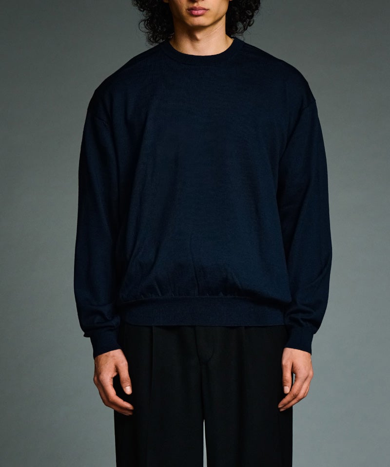 A.PRESSE＞Wool Cotton High Gauge Crew Neck Sweater | MAKES ONLINE