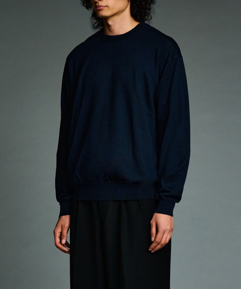 A.PRESSE＞Wool Cotton High Gauge Crew Neck Sweater | MAKES ONLINE
