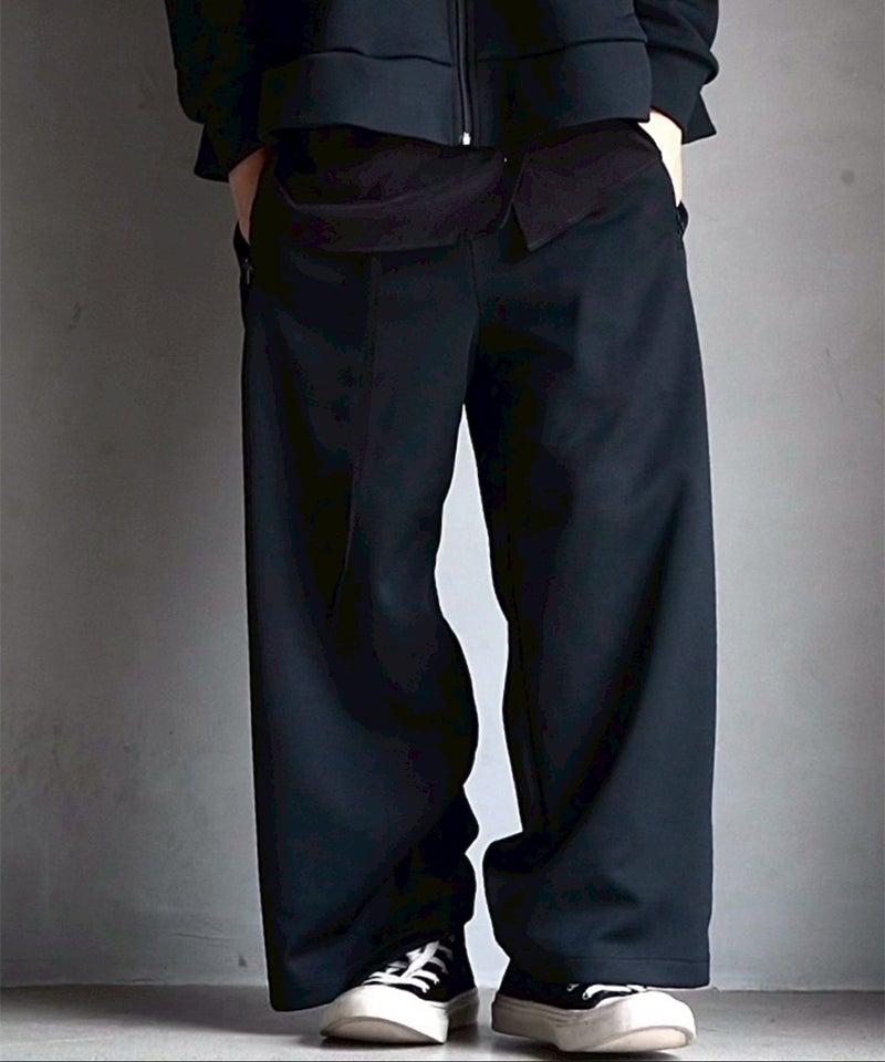 BLACK COMME des GARCONS＞エステルジャージー フレアパンツ (1Z-T507
