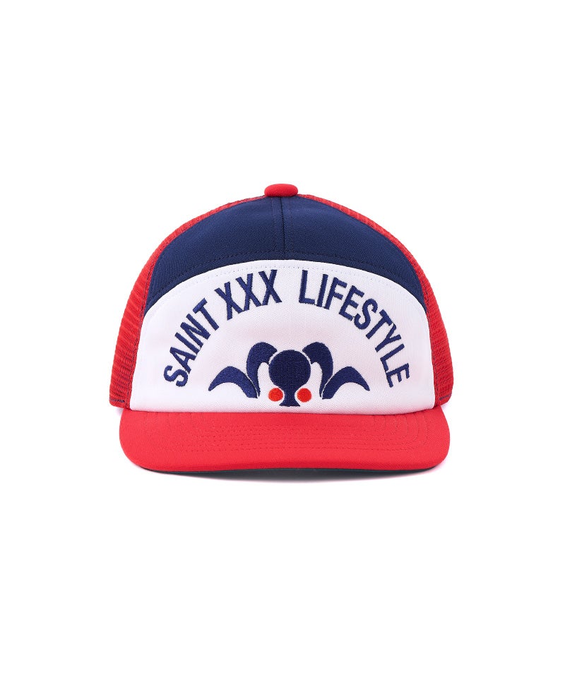 ＜SAINT MICHAEL＞MESH CAP/LIFE STYLE/NAVY+RED