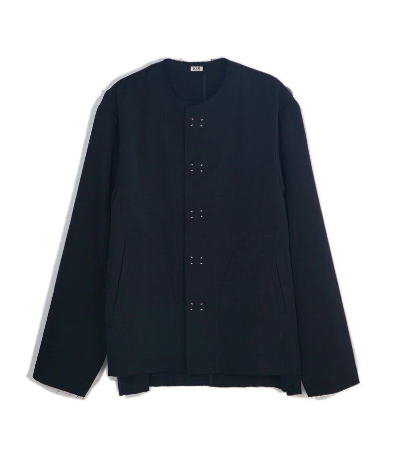 KHOKI＞No-collar wool gabardine jacket | MAKES ONLINE STORE