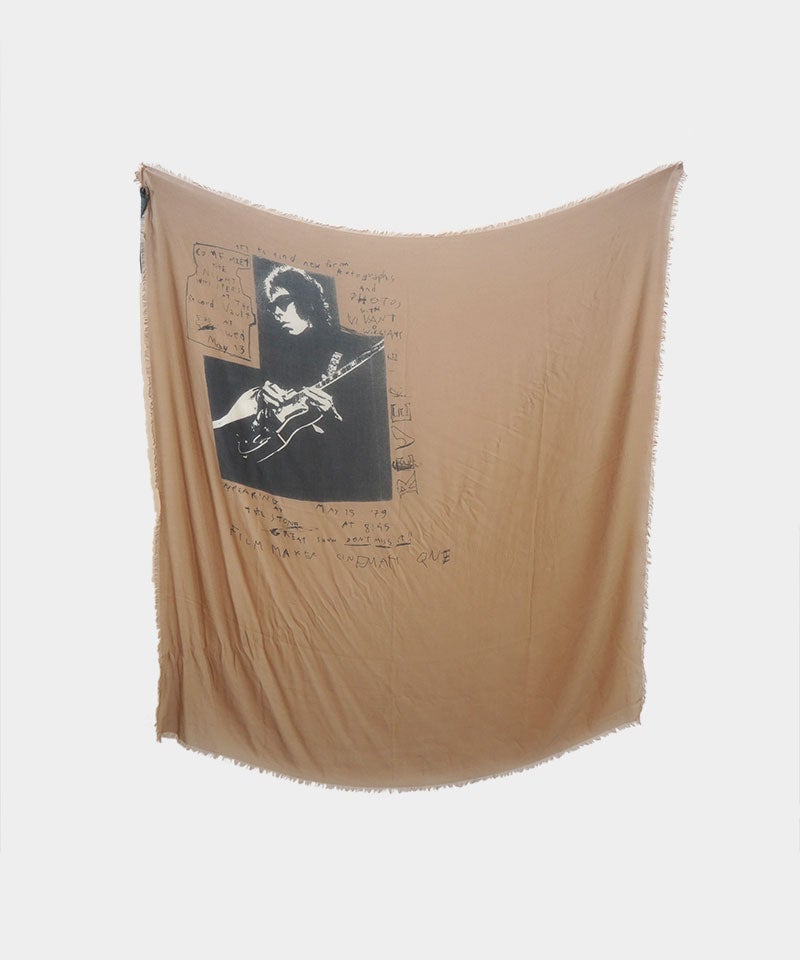 ＜Ann Demeulemeester＞VESTA SQUARE SCARF WITH "ROCKER" PRINT