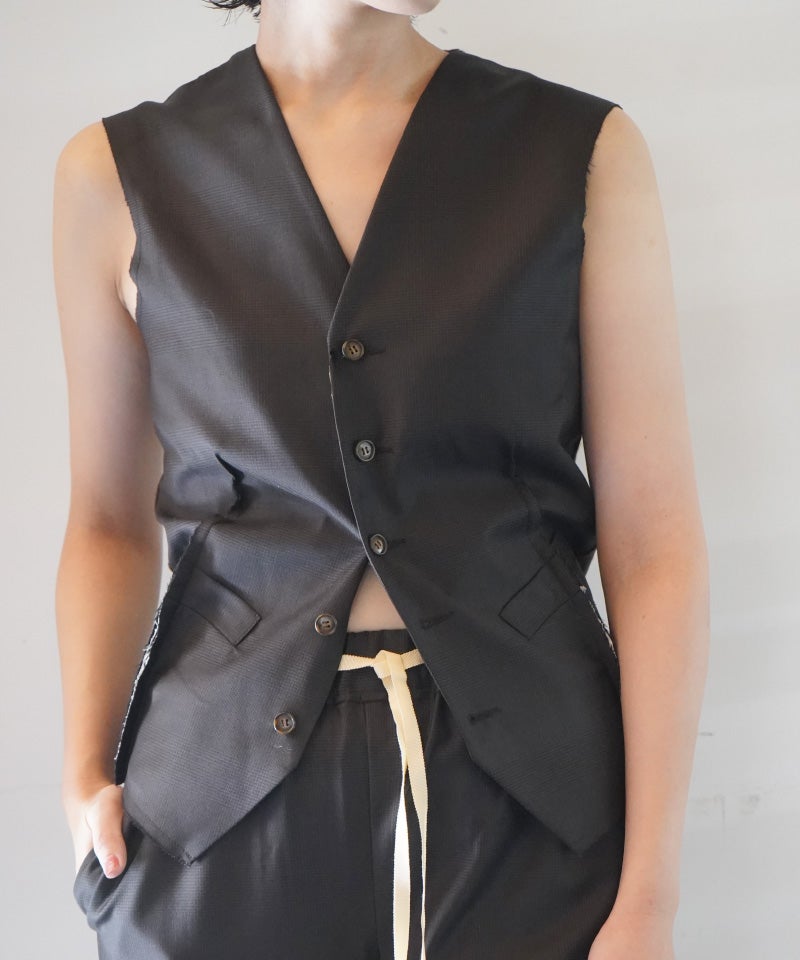 SONIA CARRASCO＞TAILORED VEST AND KNIT FITTING BACK(KNFW26070803