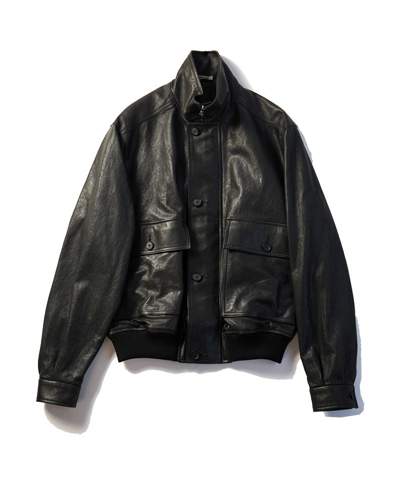 AURALEE＞TEXTURED LAMB LEATHER BLOUSON | MAKES ONLINE STORE