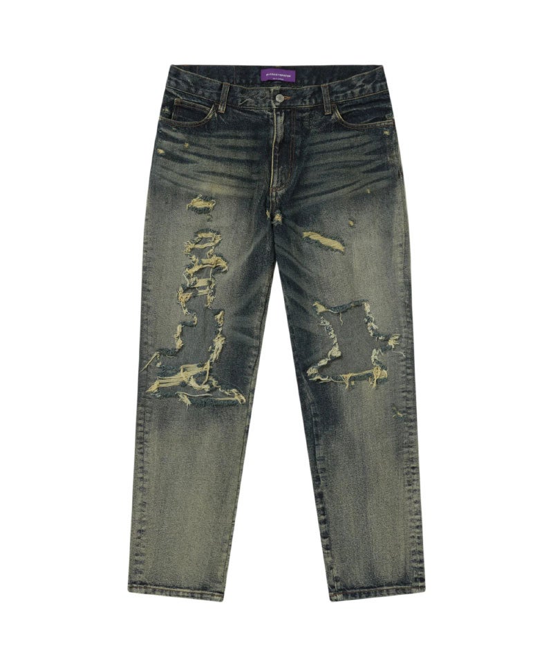 BlackEyePatch＞B EMBLEM DAMAGED SLIM JEANS | MAKES ONLINE STORE