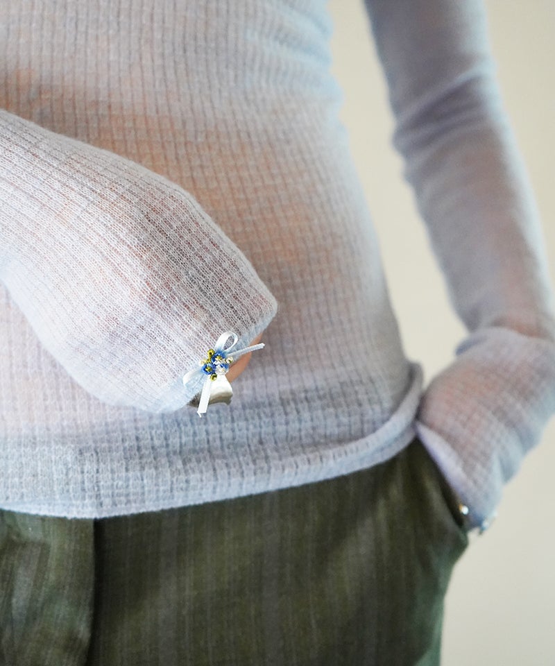 FUMIKA＿UCHIDA＞Gauze Waffle Henleyneck Sweater | MAKES ONLINE STORE