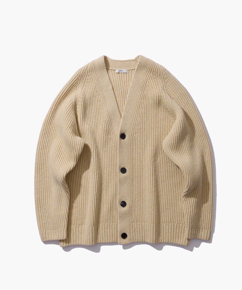 ATON＞SUPER FINE MERINO V NECK CARDIGAN | MAKES ONLINE STORE