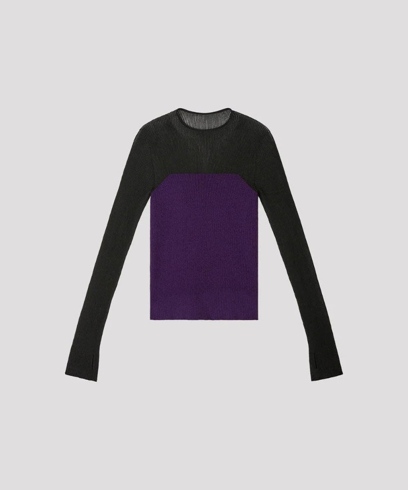 ＜CFCL＞PORTRAIT VELVET LUCENT DECOLLETAGE LONG SLEEVE TOP