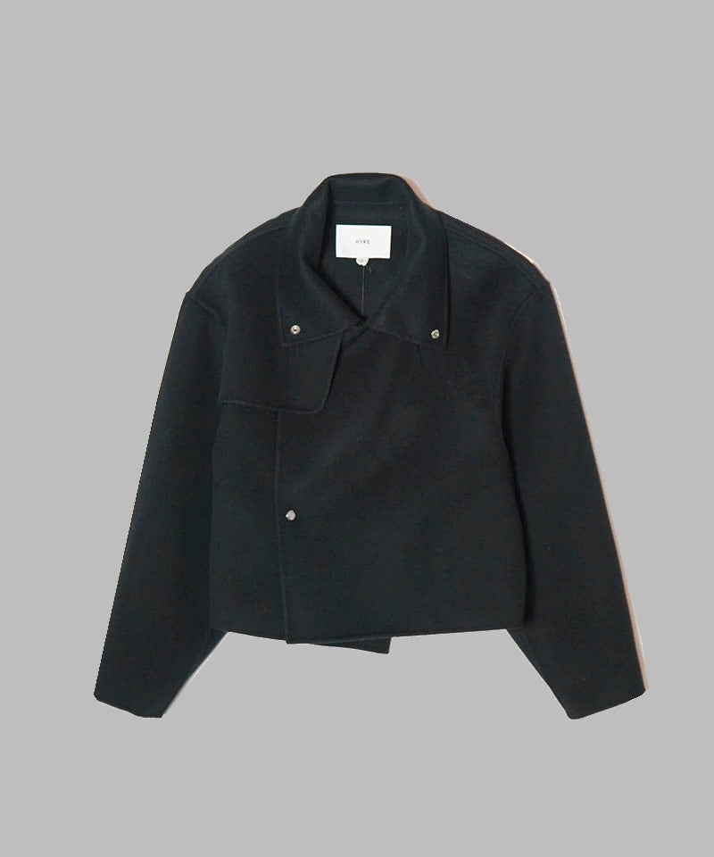 HYKE＞LIGHT DOUBLE-FACED CROPPED TRENCH COAT | MAKES ONLINE STORE