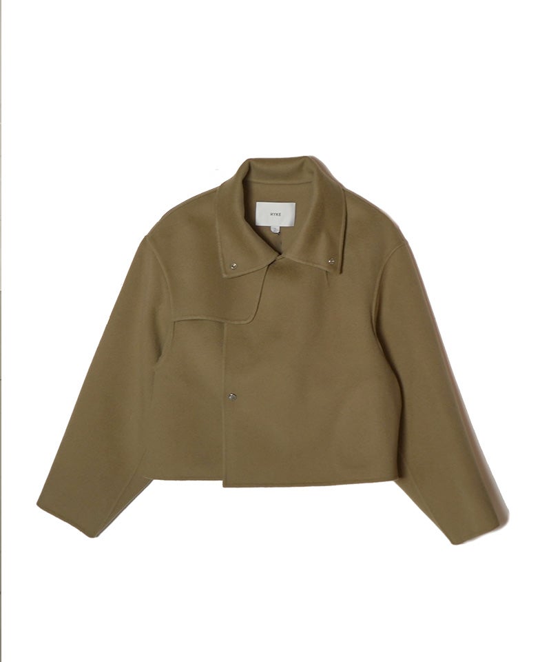 HYKE＞LIGHT DOUBLE-FACED CROPPED TRENCH COAT | MAKES ONLINE STORE